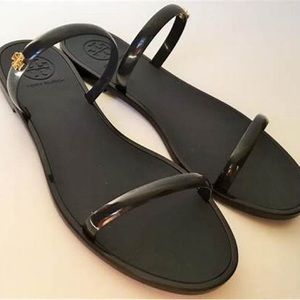 Tory Burch Navy Jelly Slip On Sandals Shoes Size 8